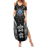 FSM Micronesia Six 9 One Summer Maxi Dress Polynesian Tribal Pattern