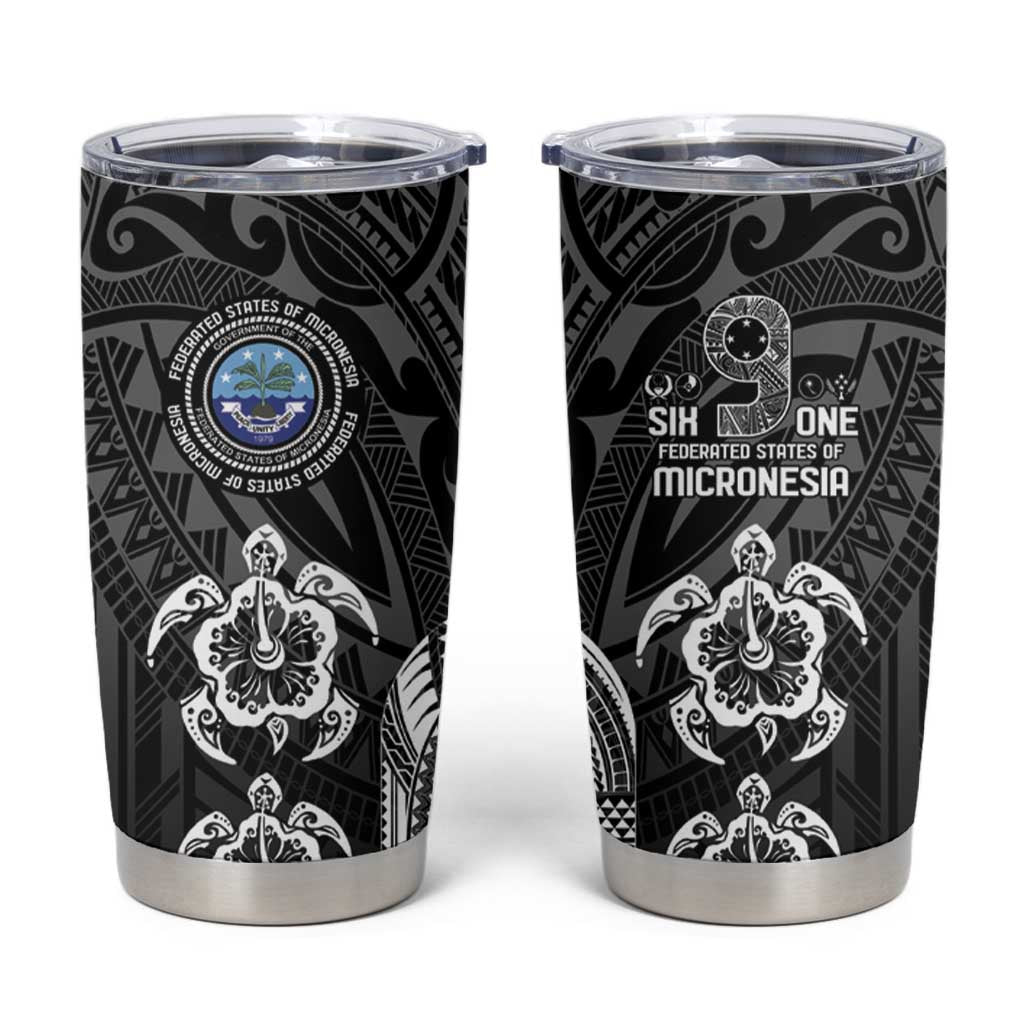 FSM Micronesia Six 9 One Tumbler Cup Polynesian Tribal Pattern LT9 Black - Polynesian Pride