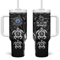 FSM Micronesia Six 9 One Tumbler With Handle Polynesian Tribal Pattern LT9 One Size: 40 oz Black - Polynesian Pride