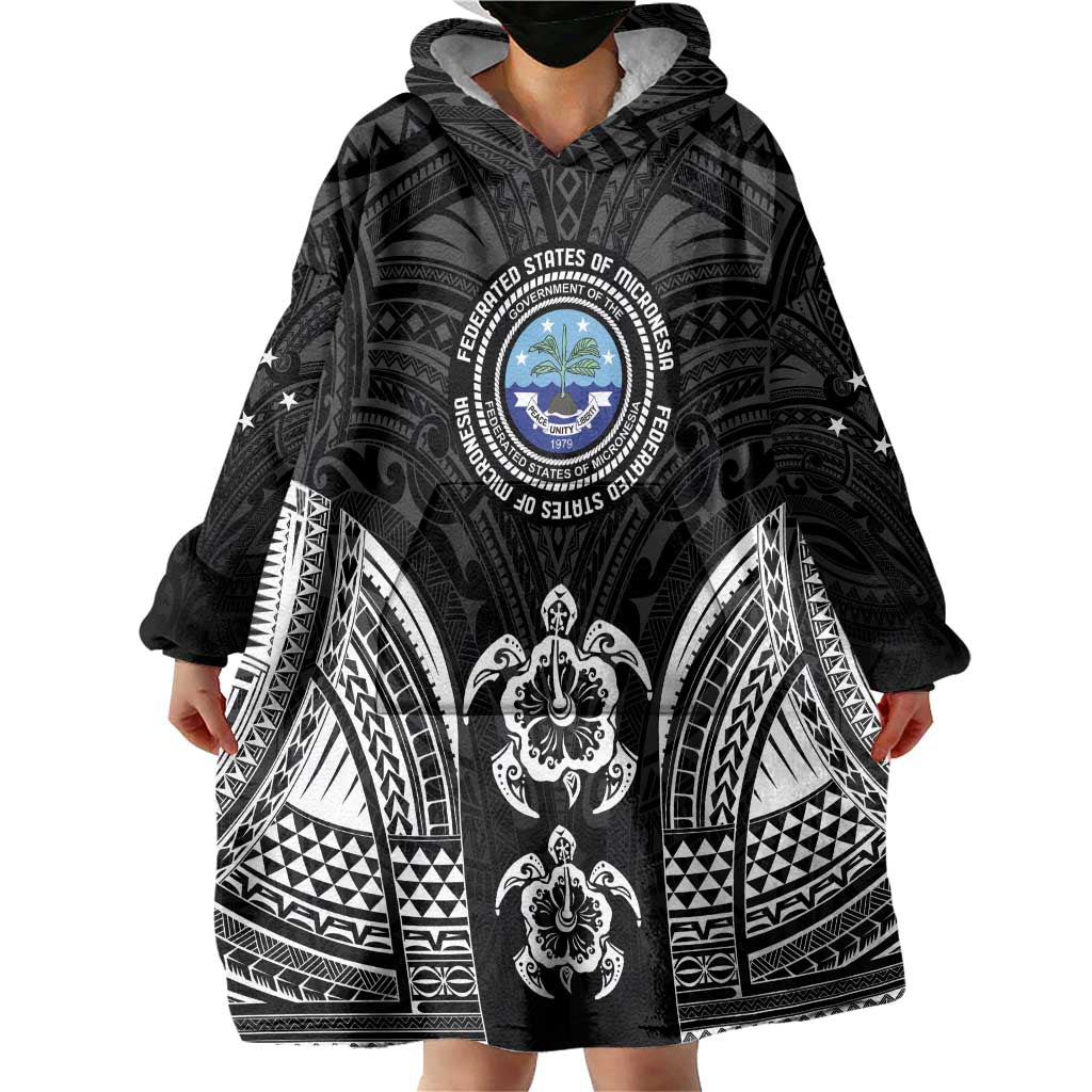 FSM Micronesia Six 9 One Wearable Blanket Hoodie Polynesian Tribal Pattern
