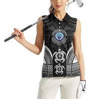 FSM Micronesia Six 9 One Women Sleeveless Polo Shirt Polynesian Tribal Pattern