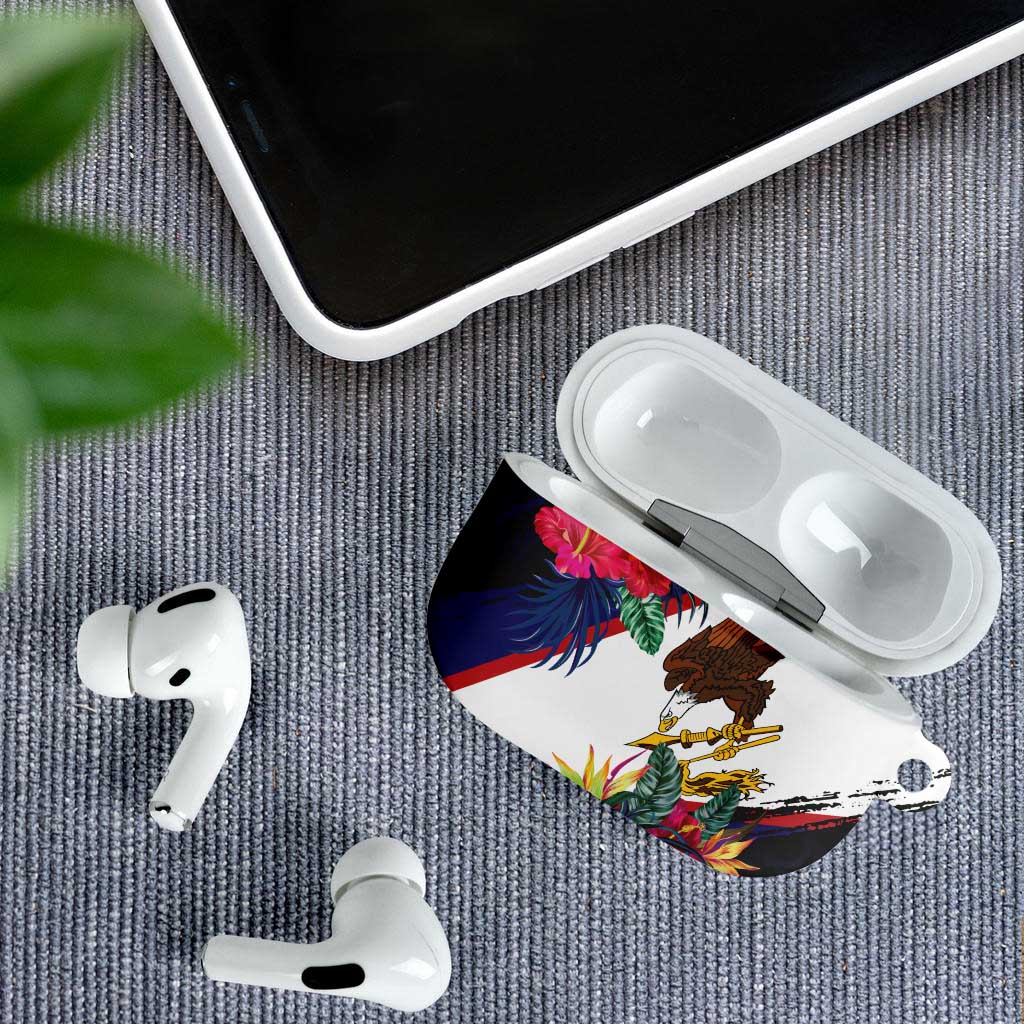 American Samoa Flag Day Since 1900 AirPods Case Samoa Muamua Le Atua Tropical Flowers - Polynesian Pride