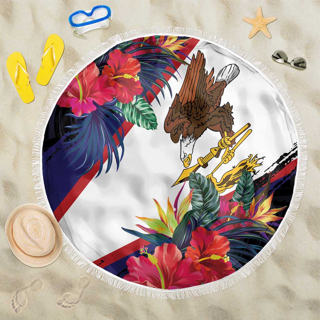 American Samoa Flag Day Since 1900 Beach Blanket Samoa Muamua Le Atua Tropical Flowers