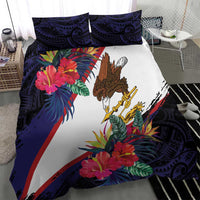 American Samoa Flag Day Since 1900 Bedding Set Samoa Muamua Le Atua Tropical Flowers
