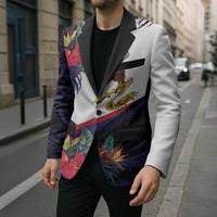 American Samoa Flag Day Since 1900 Blazer Samoa Muamua Le Atua Tropical Flowers - Polynesian Pride