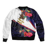 American Samoa Flag Day Since 1900 Bomber Jacket Samoa Muamua Le Atua Tropical Flowers