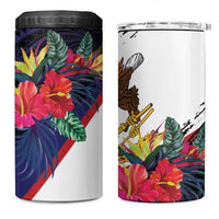 American Samoa Flag Day Since 1900 4 in 1 Can Cooler Tumbler Samoa Muamua Le Atua Tropical Flowers LT9 One Size: 16 oz Blue - Polynesian Pride