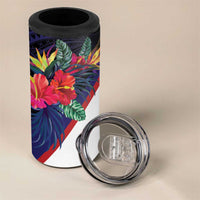 American Samoa Flag Day Since 1900 4 in 1 Can Cooler Tumbler Samoa Muamua Le Atua Tropical Flowers LT9 - Polynesian Pride