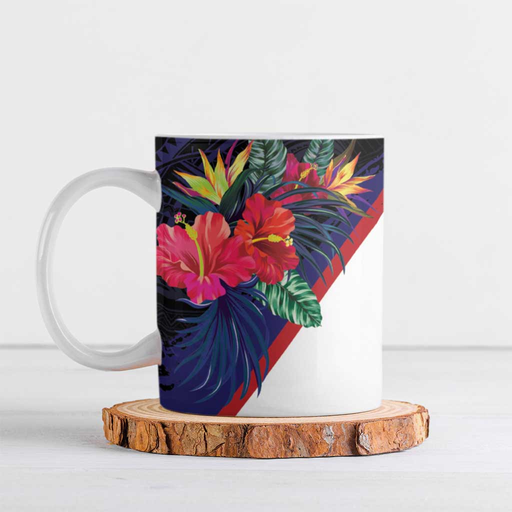 American Samoa Flag Day Since 1900 Ceramic Mug Samoa Muamua Le Atua Tropical Flowers - Polynesian Pride