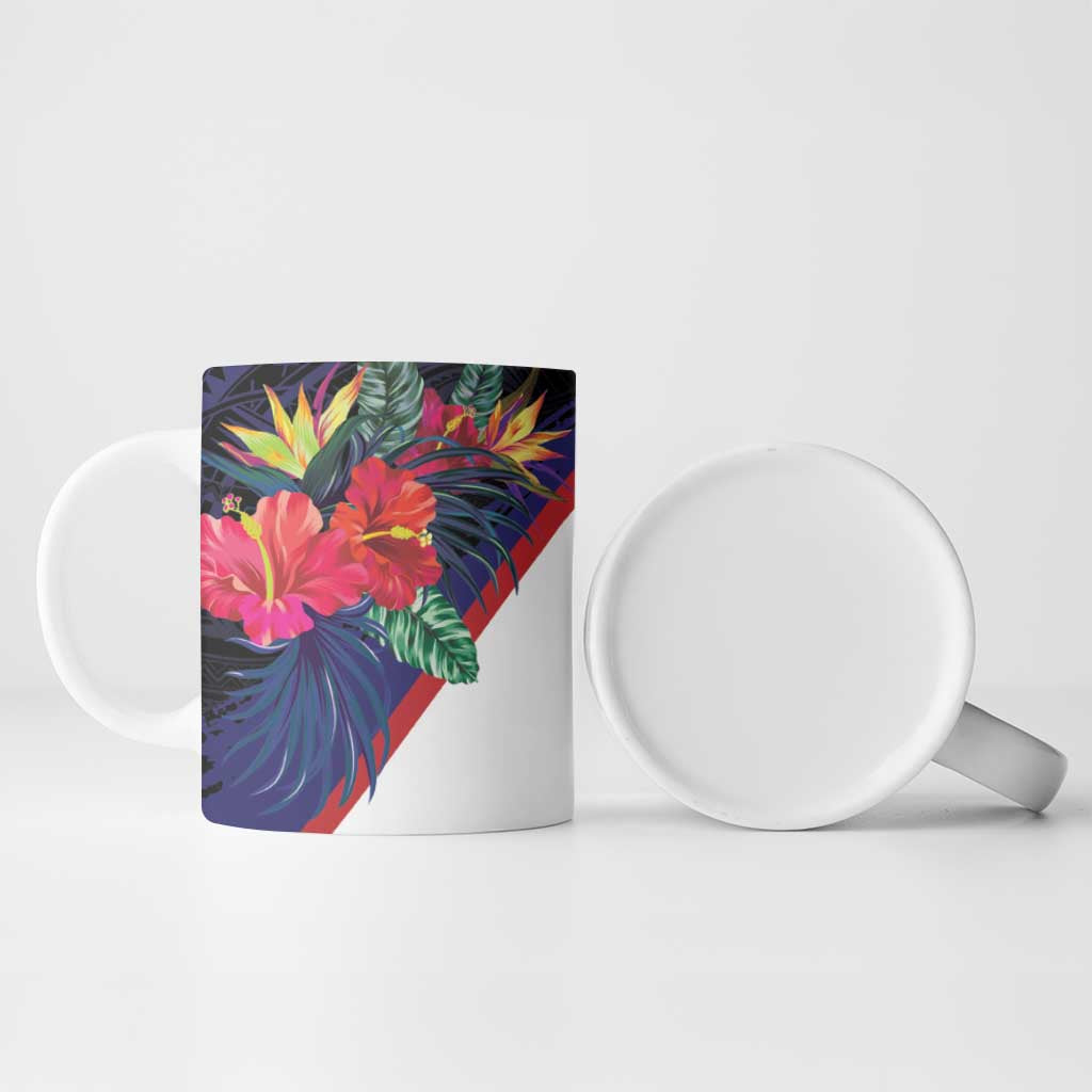 American Samoa Flag Day Since 1900 Ceramic Mug Samoa Muamua Le Atua Tropical Flowers - Polynesian Pride