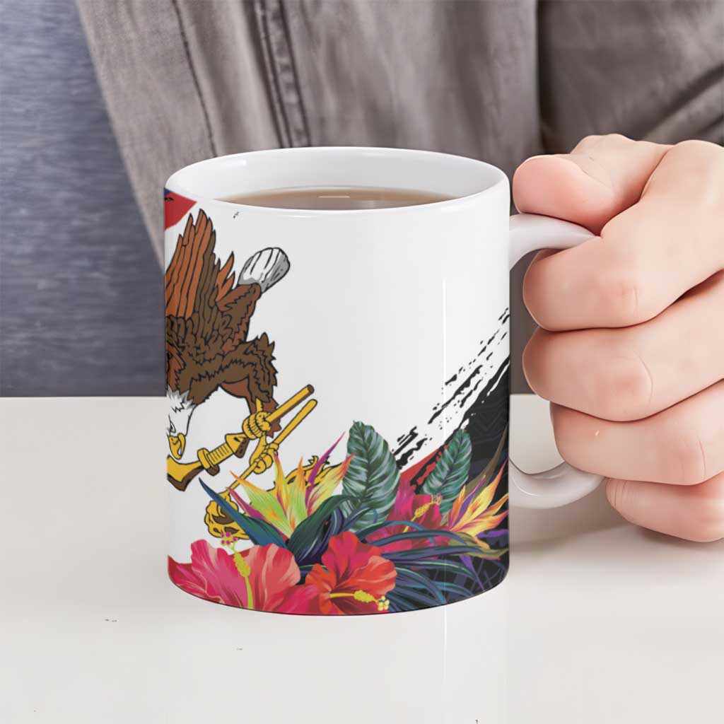 American Samoa Flag Day Since 1900 Ceramic Mug Samoa Muamua Le Atua Tropical Flowers - Polynesian Pride