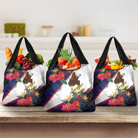 American Samoa Flag Day Since 1900 Grocery Bag Samoa Muamua Le Atua Tropical Flowers