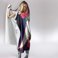 American Samoa Flag Day Since 1900 Hooded Blanket Samoa Muamua Le Atua Tropical Flowers