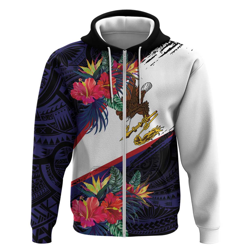 American Samoa Flag Day Since 1900 Hoodie Samoa Muamua Le Atua Tropical Flowers
