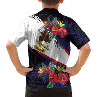 American Samoa Flag Day Since 1900 Kid Hawaiian Shirt Samoa Muamua Le Atua Tropical Flowers