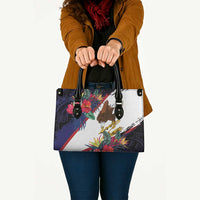 American Samoa Flag Day Since 1900 Leather Bag Samoa Muamua Le Atua Tropical Flowers - Polynesian Pride