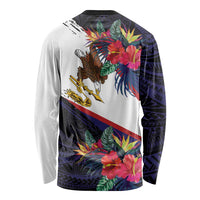 American Samoa Flag Day Since 1900 Long Sleeve Shirt Samoa Muamua Le Atua Tropical Flowers
