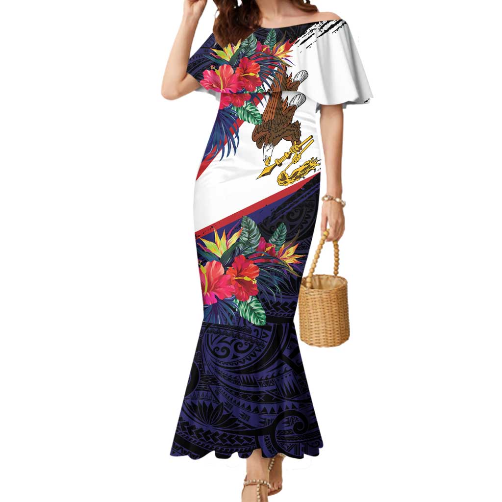 American Samoa Flag Day Since 1900 Mermaid Dress Samoa Muamua Le Atua Tropical Flowers