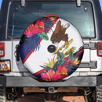 American Samoa Flag Day Since 1900 Spare Tire Cover Samoa Muamua Le Atua Tropical Flowers