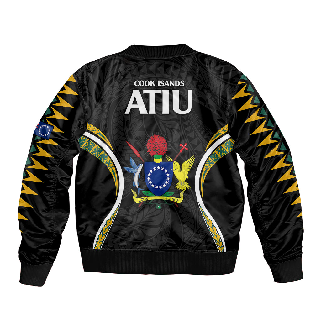 Polynesian Pride Atiu Island Bomber Jacket Cook Islands Tribal Wave Style LT9 - Polynesian Pride