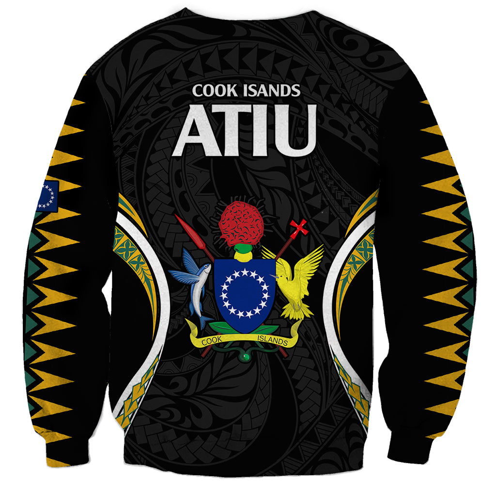Polynesian Pride Atiu Island Sweatshirt Cook Islands Tribal Wave Style LT9 - Polynesian Pride
