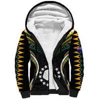 Polynesian Pride Mangaia Island Sherpa Hoodie Cook Islands Tribal Wave Style LT9 Unisex Black - Polynesian Pride