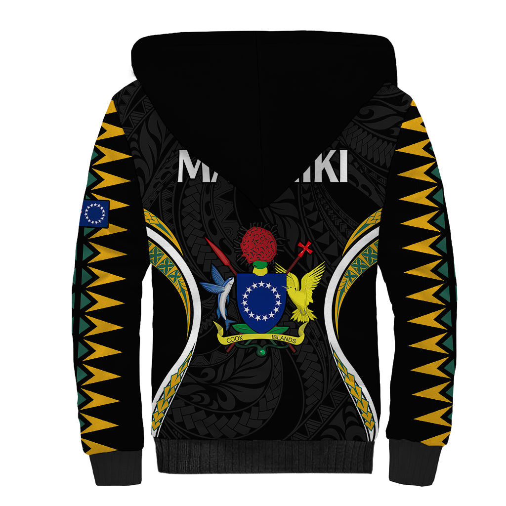 Polynesian Pride Manihiki Island Sherpa Hoodie Cook Islands Tribal Wave Style LT9 - Polynesian Pride