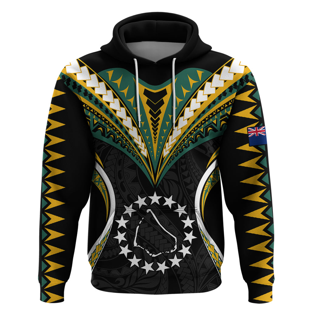 Custom Polynesian Pride Manihiki Island Hoodie Cook Islands Tribal Wave Style LT9 Pullover Hoodie Black - Polynesian Pride