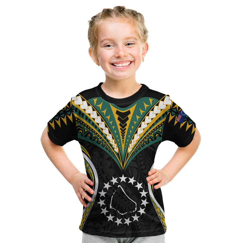 (Personalised) Polynesian Pride Manihiki Island Kid T Shirt Cook Islands Tribal Wave Style LT9 Black - Polynesian Pride