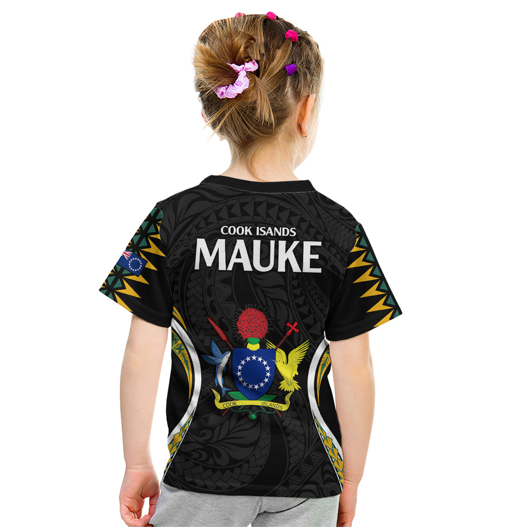 Polynesian Pride Mauke Island Kid T Shirt Cook Islands Tribal Wave Style LT9 - Polynesian Pride