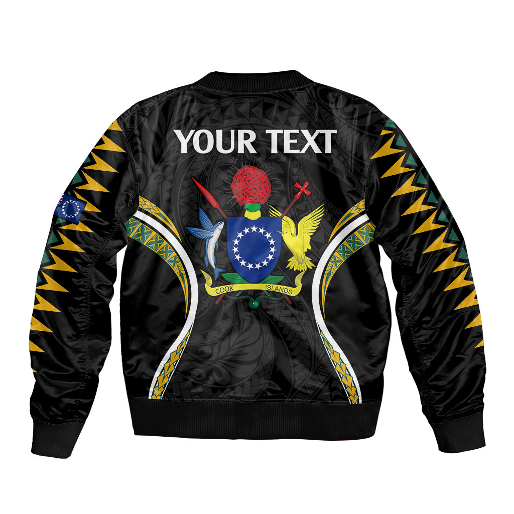 (Personalised) Polynesian Pride Mitiaro Island Sleeve Zip Bomber Jacket Cook Islands Tribal Wave Style LT9 - Polynesian Pride