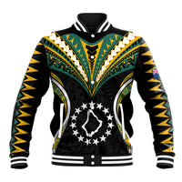 Polynesian Pride Palmerston Island Baseball Jacket Cook Islands Tribal Wave Style LT9 Unisex Black - Polynesian Pride