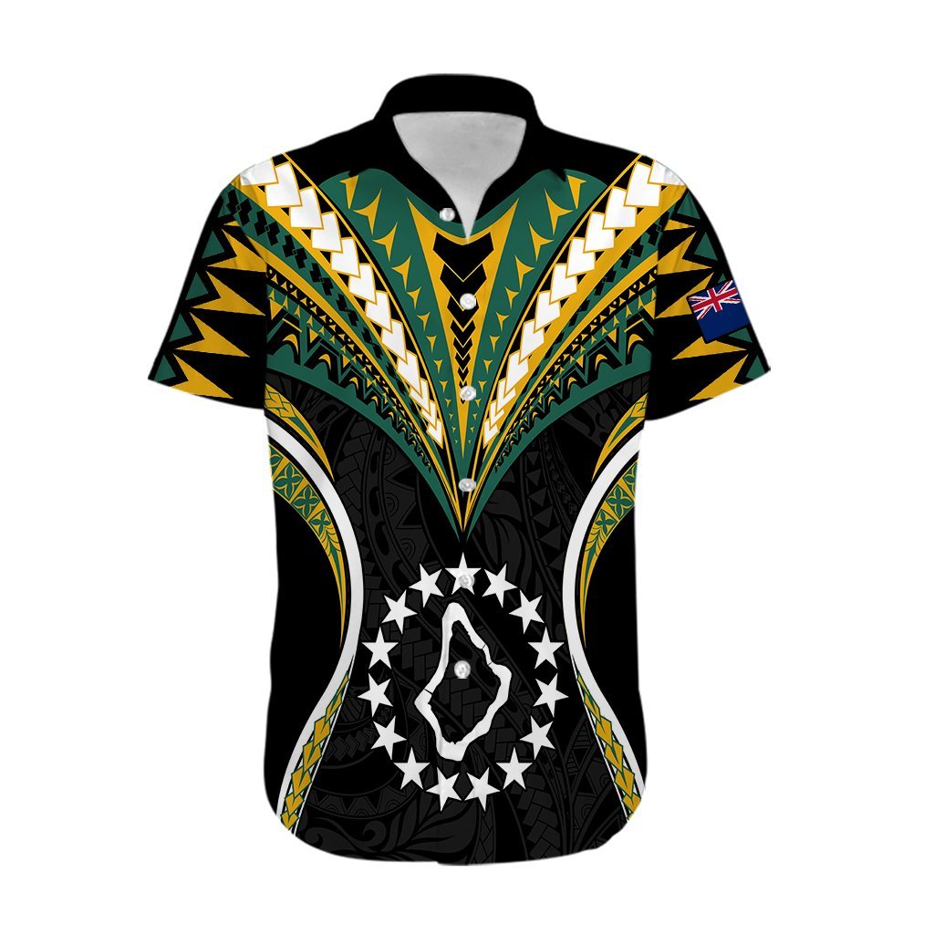 Polynesian Pride Palmerston Island Hawaiian Shirt Cook Islands Tribal Wave Style LT9 Black - Polynesian Pride