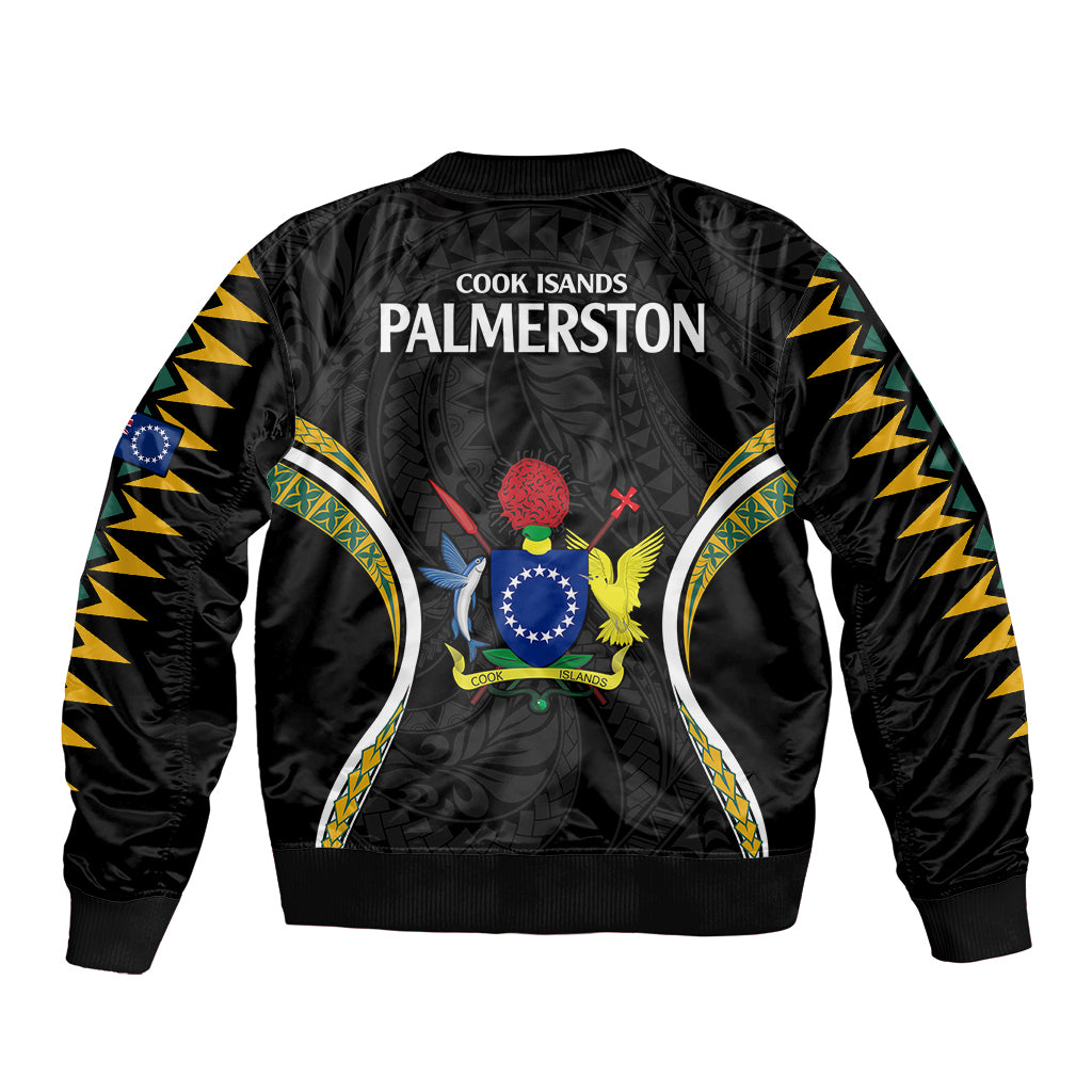 Polynesian Pride Palmerston Island Sleeve Zip Bomber Jacket Cook Islands Tribal Wave Style LT9 - Polynesian Pride