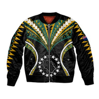 Polynesian Pride Penrhyn Island Bomber Jacket Cook Islands Tribal Wave Style LT9 Unisex Black - Polynesian Pride