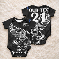 Custom New Zealand Black Fern Rugby Baby Onesie
