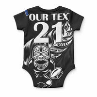 Custom New Zealand Black Fern Rugby Baby Onesie