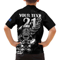 New Zealand Rugby Custom Family Matching Long Sleeve Bodycon Dress and Hawaiian Shirt Opango All Black Fern LT9 - Polynesian Pride