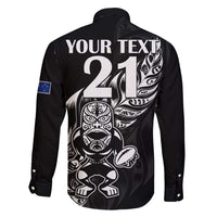 New Zealand Rugby Custom Family Matching Short Sleeve Bodycon Dress and Hawaiian Shirt Opango All Black Fern LT9 - Polynesian Pride