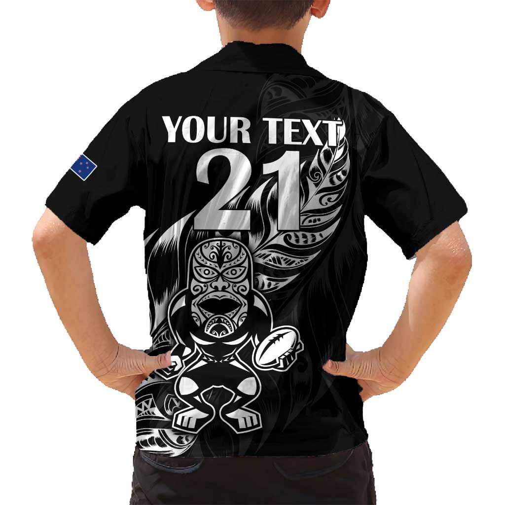 New Zealand Rugby Custom Family Matching Tank Maxi Dress and Hawaiian Shirt Opango All Black Fern LT9 - Polynesian Pride