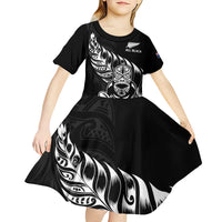 New Zealand Rugby Custom Kid Short Sleeve Dress Opango All Black Fern