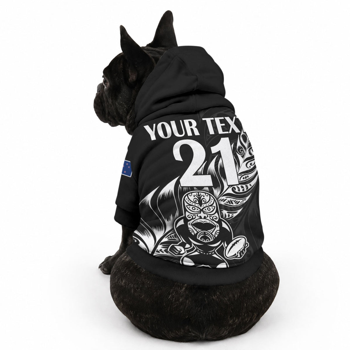Custom New Zealand Black Fern Rugby Pet Hoodie