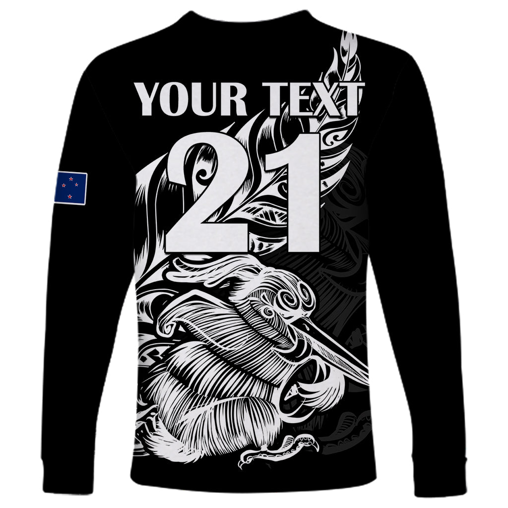 (Custom Text And Number) New Zealand Kiwi Rugby Long Sleeve Shirt LT9 - Polynesian Pride