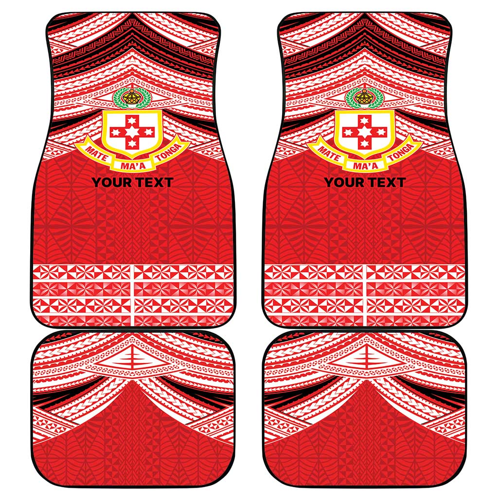 Personalised Kolisi Tonga College Atele Car Mats Polynesian Ngatu Tribal