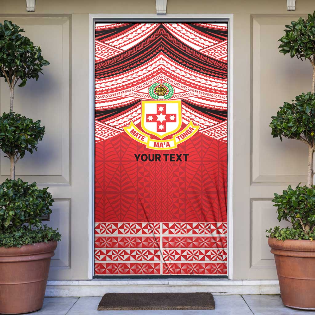 Personalised Kolisi Tonga College Atele Door Cover Polynesian Ngatu Tribal - Polynesian Pride