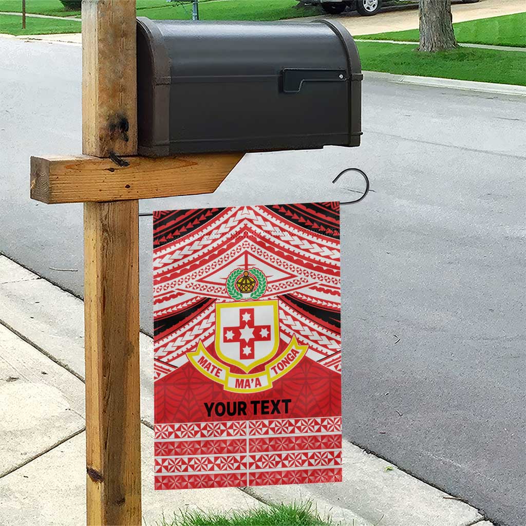 Personalised Kolisi Tonga College Atele Garden Flag Polynesian Ngatu Tribal