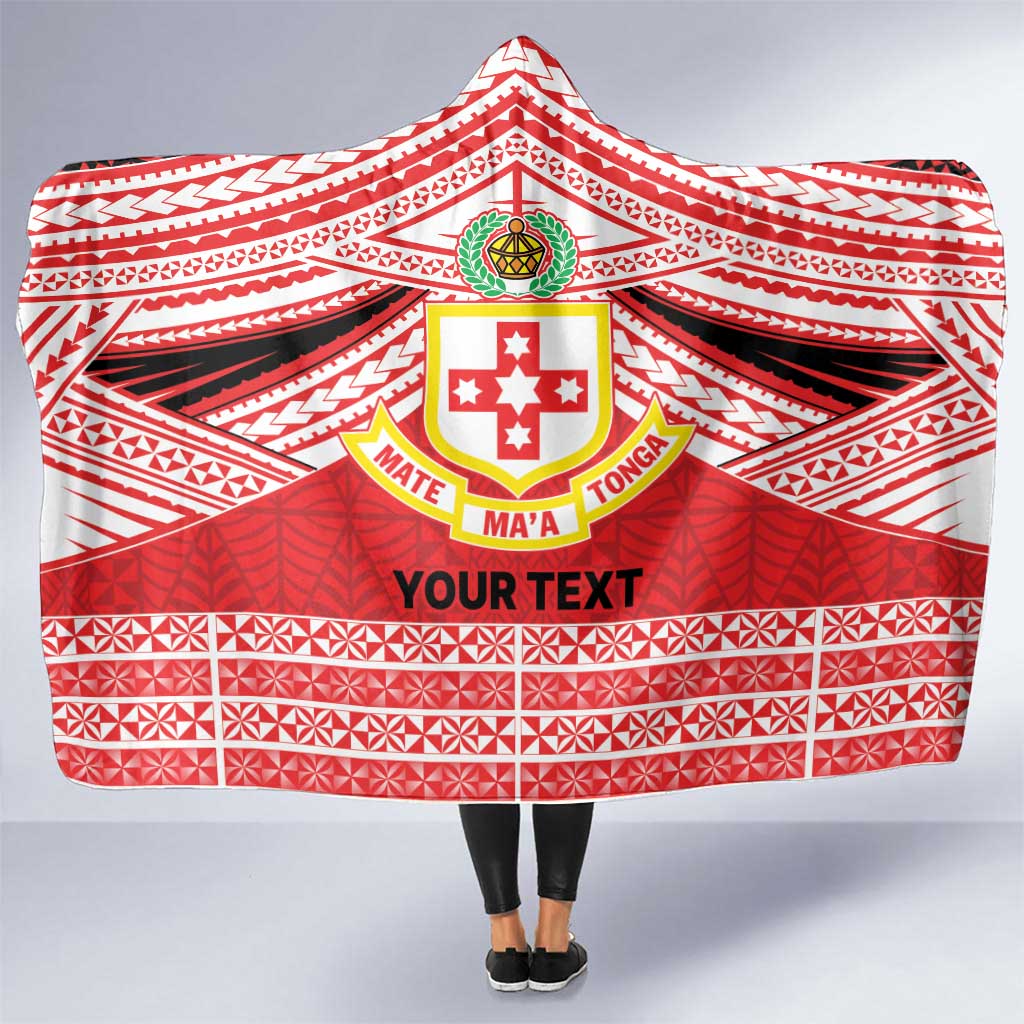 Personalised Kolisi Tonga College Atele Hooded Blanket Polynesian Ngatu Tribal