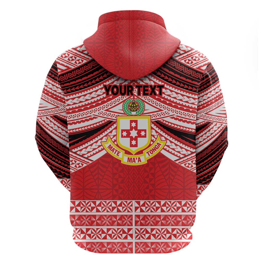 Personalised Kolisi Tonga College Atele Hoodie Polynesian Ngatu Tribal