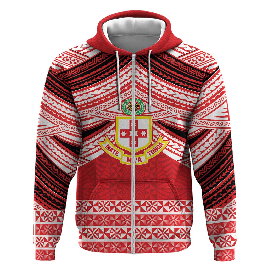 Personalised Kolisi Tonga College Atele Hoodie Polynesian Ngatu Tribal