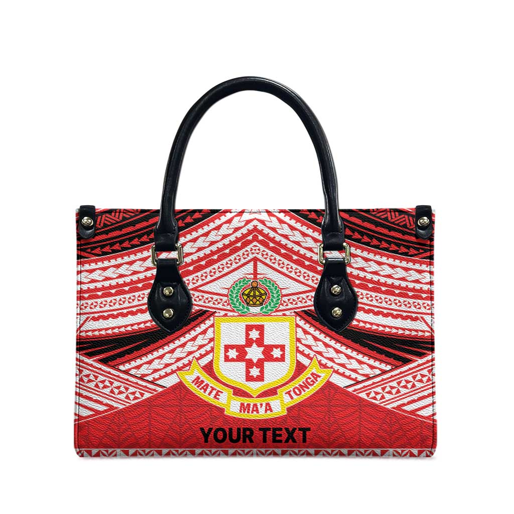Personalised Kolisi Tonga College Atele Leather Bag Polynesian Ngatu Tribal - Polynesian Pride